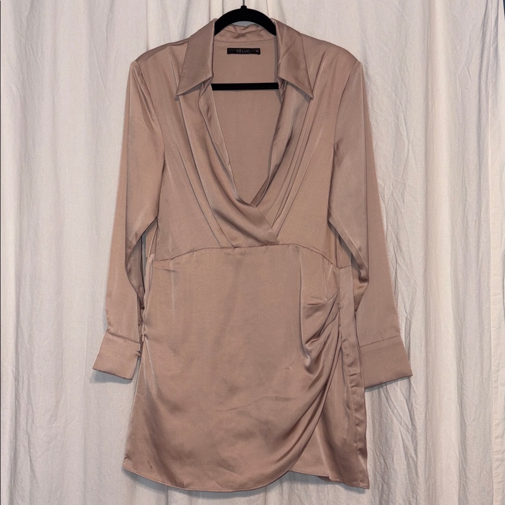 Deluc blush pink Mini Wrap Dress